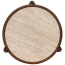  LH Imports Remix Round Side Table - Travertine RMT033 IMAGE 5