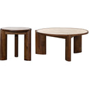  LH Imports Remix Round Side Table - Travertine RMT033 IMAGE 6