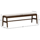  LH Imports Remix Upholstered Bench - Cream REM017-LN IMAGE 2