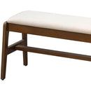  LH Imports Remix Upholstered Bench - Cream REM017-LN IMAGE 4