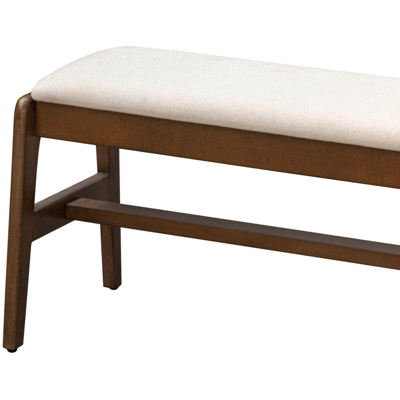 LH Imports Remix Upholstered Bench - Cream REM017-LN IMAGE 4