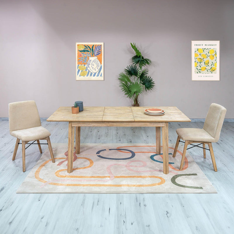  LH Imports Gia Small Extension Dining Table 55/71" - Light Driftwood GIA010 IMAGE 18