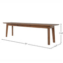  LH Imports Gia Bench - Warm Pecan GIA016-BRN IMAGE 2