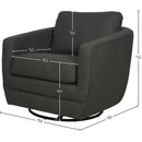  LH Imports Baltimo Swivel Glider Fabric Accent Chair FTH014S-E IMAGE 3