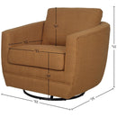  LH Imports Baltimo Swivel Glider Fabric Accent Chair FTH014S-G IMAGE 3