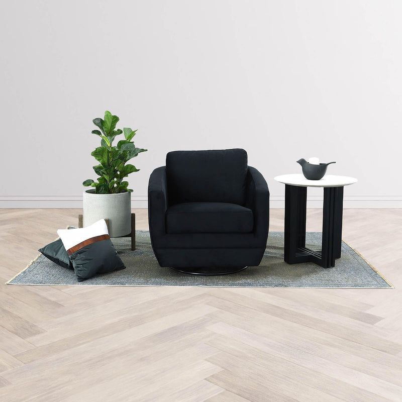  LH Imports Baltimo Swivel Glider Fabric Accent Chair FTH014S-VB IMAGE 2