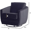  LH Imports Baltimo Swivel Glider Fabric Accent Chair FTH014S-VB IMAGE 3