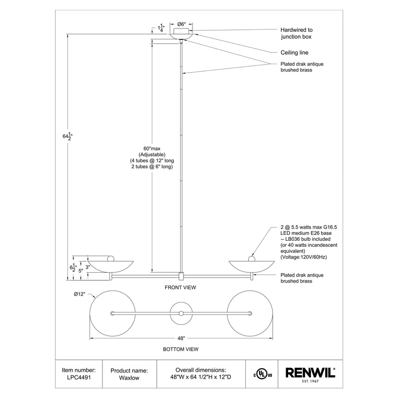  Renwil Waxlow LPC4491 Ceiling Fixture IMAGE 6