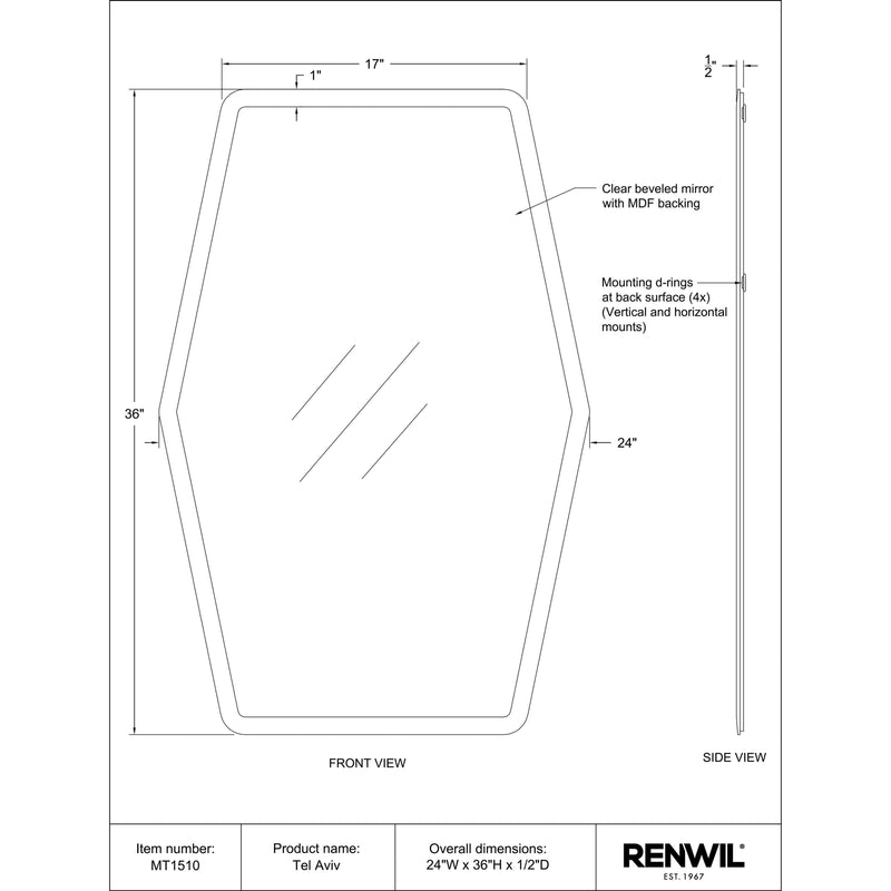  Renwil Tel Aviv MT1510 Vanity Mirror IMAGE 4