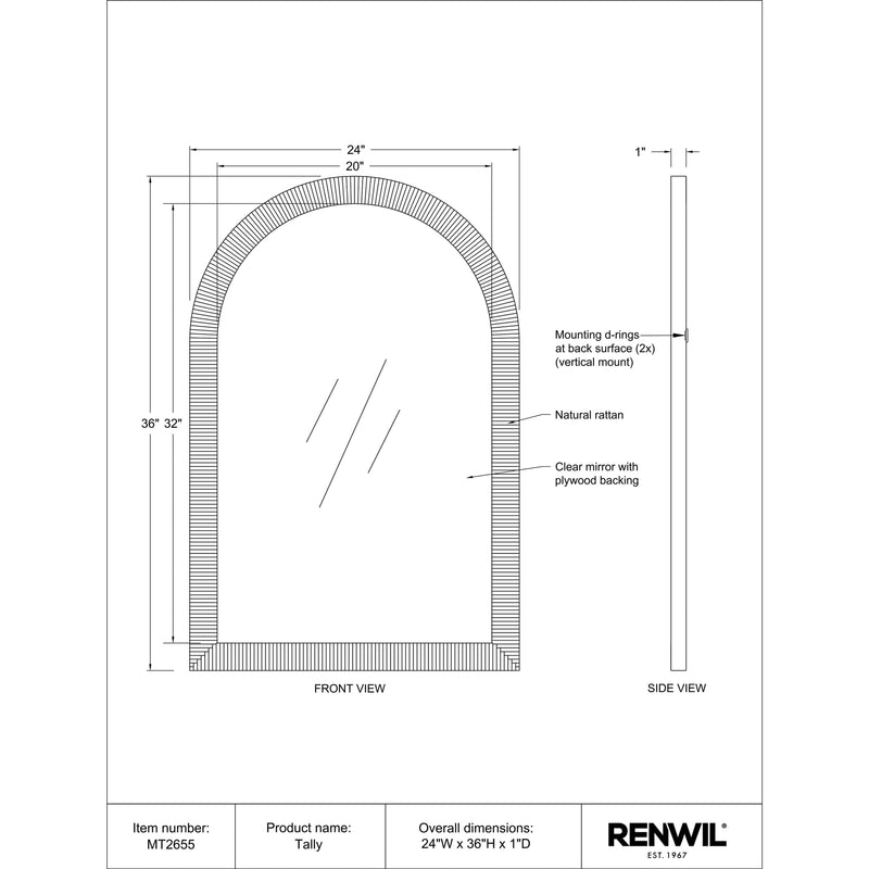  Renwil Tally MT2655 Vanity Mirror IMAGE 5