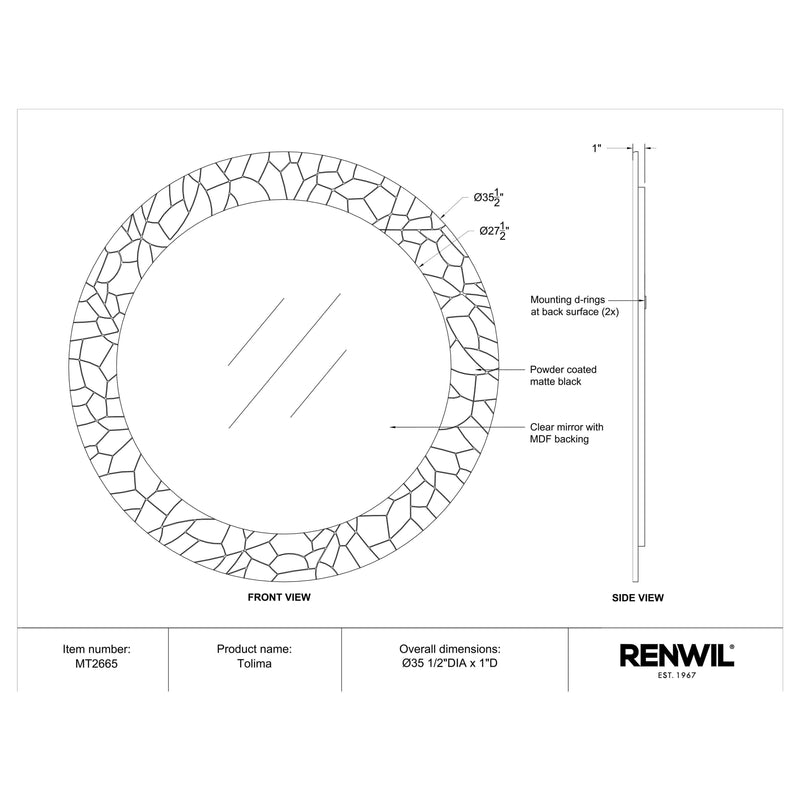  Renwil Tolima MT2665 Vanity Mirror IMAGE 5