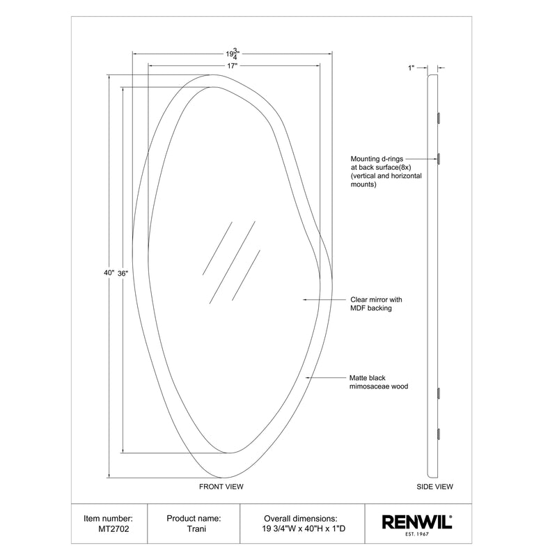  Renwil Trani MT2702 Vanity Mirror IMAGE 5