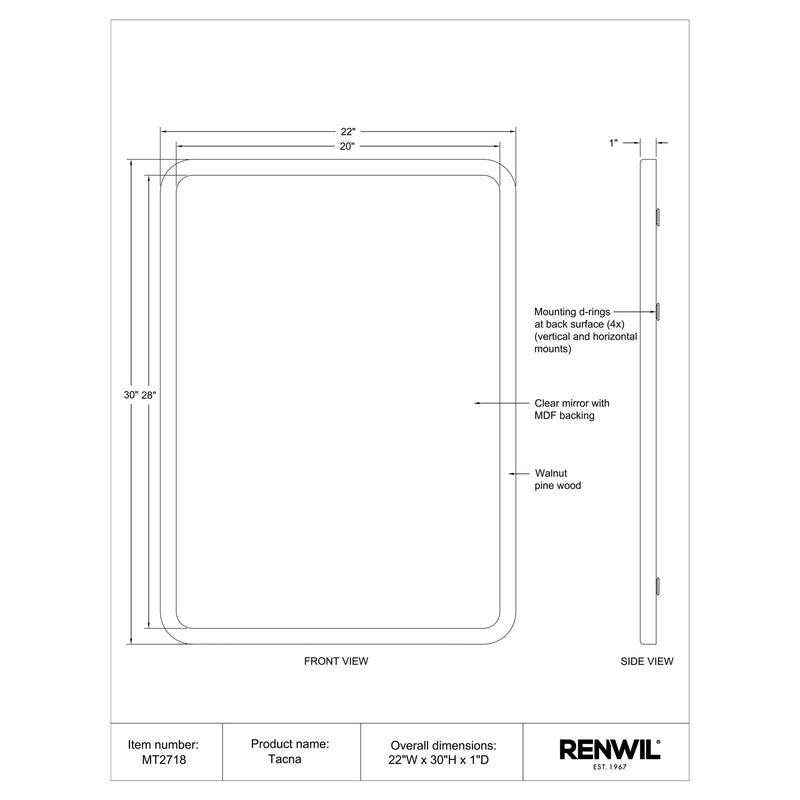  Renwil Tacna MT2718 Vanity Mirror IMAGE 5