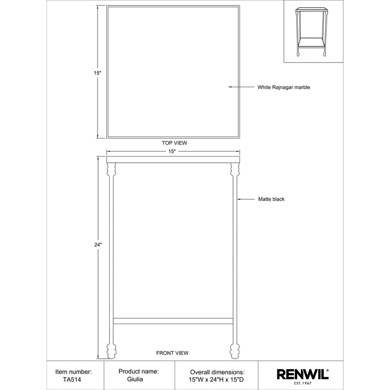  Renwil Giulia TA514 Accent Table IMAGE 7