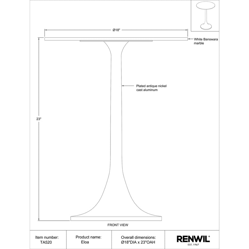  Renwil Eloa TA520 Accent Table IMAGE 5