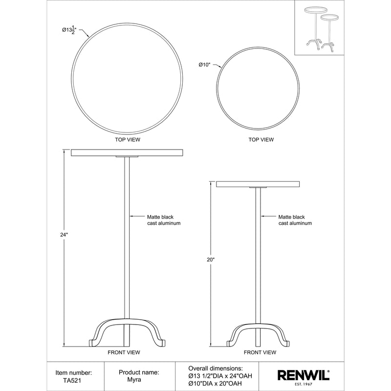  Renwil Myra TA521 Accent Table IMAGE 6