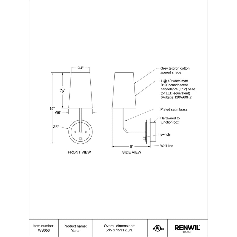  Renwil Yana WS053 Wall Sconce IMAGE 5