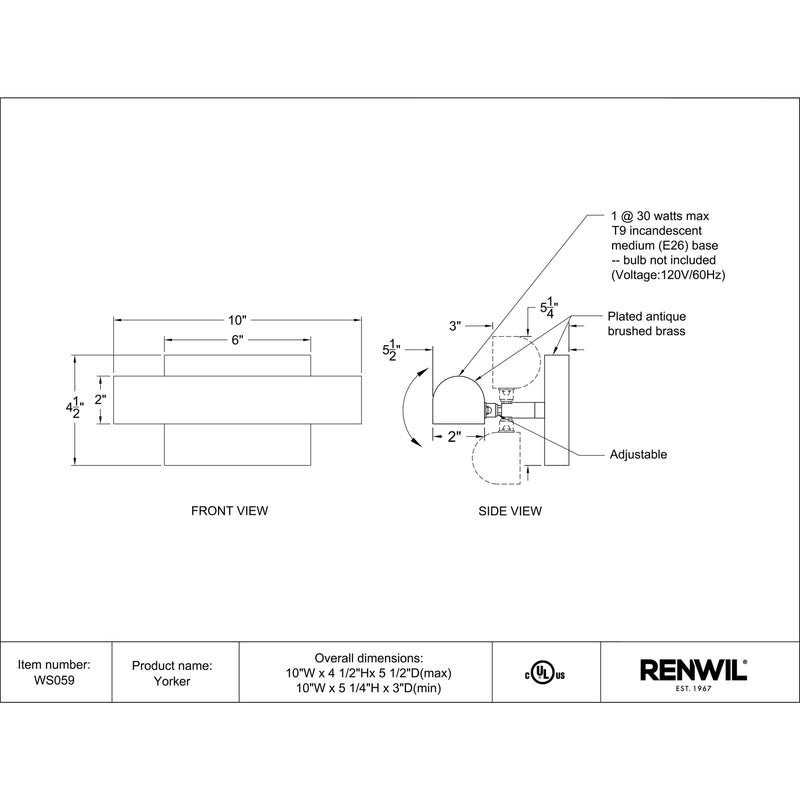  Renwil Yorker WS059 Wall Sconce IMAGE 5