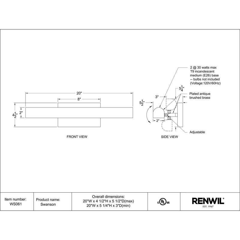  Renwil Swanson WS061 Wall Sconce IMAGE 5