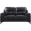 Mazin Furniture Mischa Stationary Leather Match Loveseat 9514BLK-2 IMAGE 1