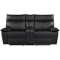  Mazin Furniture Kandra Reclining Leather Match Loveseat with Console 99087BLK-2C IMAGE 1