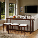  Furniture of America Daventry FM44000WN-ST-4PK Sofa Table with 3 Counter Height Stools IMAGE 1