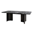  Furniture of America Selsey FM34007BK-T Black Stone Top Dining Table IMAGE 1