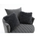  Furniture of America Hoople FM-AC6001DG-SW Channel Tufted Swivel Chair IMAGE 10