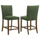  Coaster Furniture Paxton 122179GRN Set of 2 Upholstered Counter Height Dining Chair - Green IMAGE 1