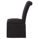  Coaster Furniture Shawna 193912BLK Set of 2 Upholstered Skirted Side Chair - Black IMAGE 4