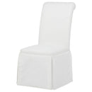  Coaster Furniture Shawna 193912WHT Set of 2 Upholstered Skirted Side Chair - White IMAGE 2