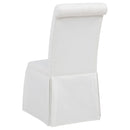  Coaster Furniture Shawna 193912WHT Set of 2 Upholstered Skirted Side Chair - White IMAGE 3