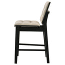  Coaster Furniture Redbridge 193959BLK Set of 2 Velvet Upholstered Counter Chair - Cream/Black IMAGE 2