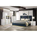  Coaster Furniture Ines 223091NVYKE 56-inch Fabric Upholstered Eastern King Panel Bed - Navy IMAGE 9