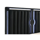  Coaster Furniture Ravenne 223191KE Velvet Upholstered Eastern King LED Panel Bed - Black IMAGE 2