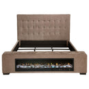  Coaster Furniture Senna 305811KW Upholstered California King Audio Flame Visualizer Bed - Brown IMAGE 10