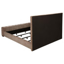  Coaster Furniture Senna 305811KW Upholstered California King Audio Flame Visualizer Bed - Brown IMAGE 5
