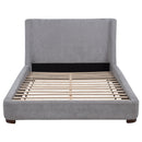  Coaster Furniture Rennes 315928KE Upholstered Eastern King Wingback Platform Bed - Grey IMAGE 5