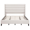  Coaster Furniture Leslie 315983KW Upholstered Tufted California King Wingback Platform Bed - Beige IMAGE 2