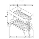  Coaster Furniture Frankie 460572T-SM Twin Over Twin Bunk Bed with 7-inch Mattresses - Blue IMAGE 3