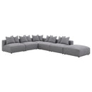  Coaster Furniture Jennifer 551595 Upholstered Corner Chair - Grey IMAGE 10
