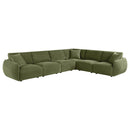  Coaster Furniture Elysia 551895-SET 6-piece Chenille Upholstered Modular Sectional Sofa - Green IMAGE 1