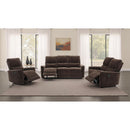  Coaster Furniture Navarro 609572 Chenille Upholstered Reclining Loveseat - Dark Brown IMAGE 15