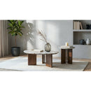  Coaster Furniture Jenna 706168 35-inch Round Marble Top Coffee Table - Brown IMAGE 7