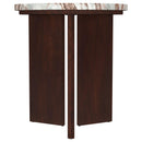  Coaster Furniture Jenna 706168-S3 3-piece Round Marble Top Coffee Table Set - Brown IMAGE 10