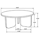  Coaster Furniture Jenna 706168-S3 3-piece Round Marble Top Coffee Table Set - Brown IMAGE 12