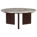  Coaster Furniture Jenna 706168-S3 3-piece Round Marble Top Coffee Table Set - Brown IMAGE 7