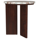  Coaster Furniture Jenna 706168-S3 3-piece Round Marble Top Coffee Table Set - Brown IMAGE 8