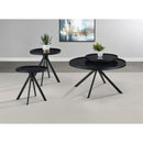  Coaster Furniture Briggs 706268-S3 3-piece Round Coffee and End Table Set - Black IMAGE 2