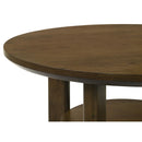  Coaster Furniture Ottowa 706307 22-Inch Round Wood End Table with Shelf - Brown IMAGE 4